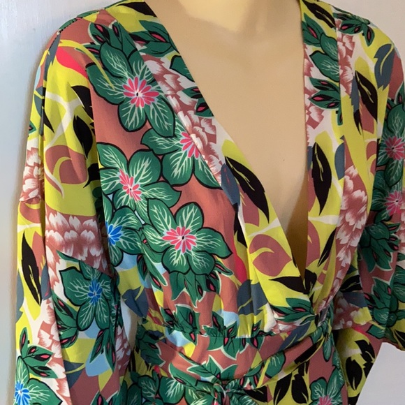 Karlie  Anthropologie Tropical Kimono Jumpsuit  S - Picture 2 of 11
